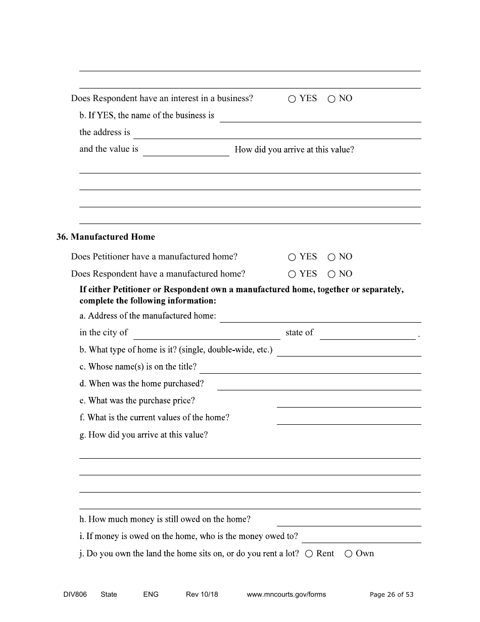 Form DIV806 Stipulated Findings of Fact, Conclusions of Law, Order for Judgment, Judgment and Decree - Minnesota, Page 26
