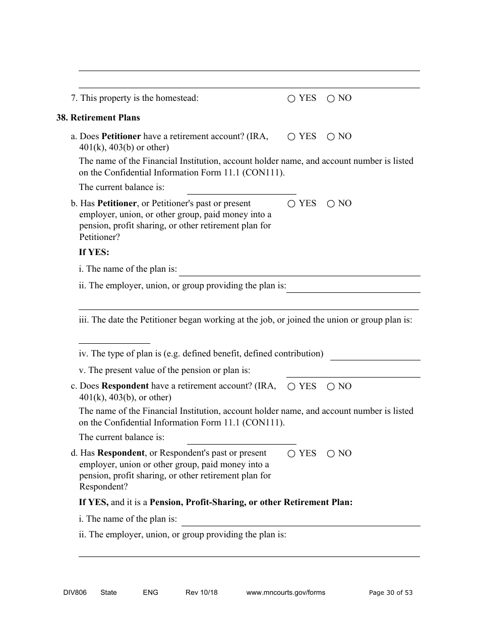 Form DIV806 Stipulated Findings of Fact, Conclusions of Law, Order for Judgment, Judgment and Decree - Minnesota, Page 30