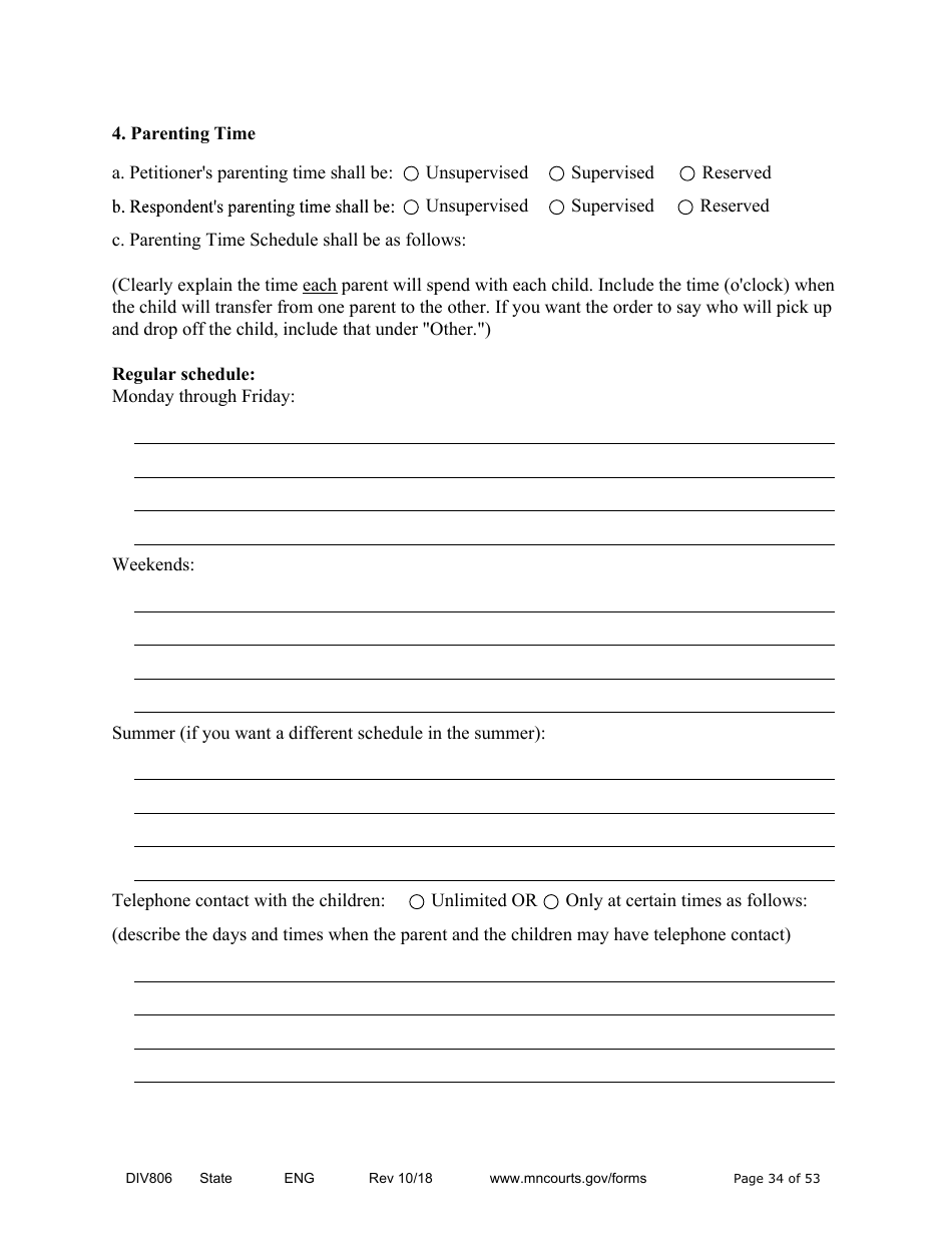 Form DIV806 Stipulated Findings of Fact, Conclusions of Law, Order for Judgment, Judgment and Decree - Minnesota, Page 34