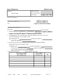Document preview: Form DIV1103 Affidavit in Support of Responsive Motion for Temporary Relief With Children - Minnesota