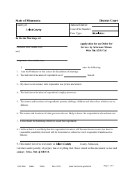 Document preview: Form DIV1302 Application for an Order for Service by Alternate Means - Minnesota