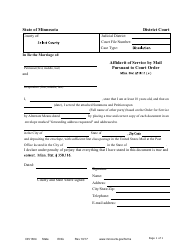 Document preview: Form DIV1304 Affidavit of Service by Mail Pursuant to Court Order - Minnesota