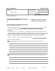Document preview: Form DIV1403 Affidavit in Support of Responsive Motion for Contempt of Court - Minnesota