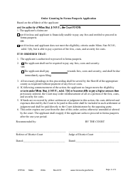 Form IFP104 Proposed Order for Proceeding in Forma Pauperis (Ifp) - Minnesota, Page 2