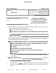 Document preview: Form IFP114 Motion and Affidavit for Proceeding in Forma Pauperis in the Court of Appeals - Minnesota