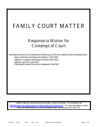 Form DIV1501 Instructions for Response to Motion for Contempt of Court - Minnesota