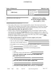 Form IFP201 Affidavit for Proceeding in Forma Pauperis (Inmate) - Minnesota