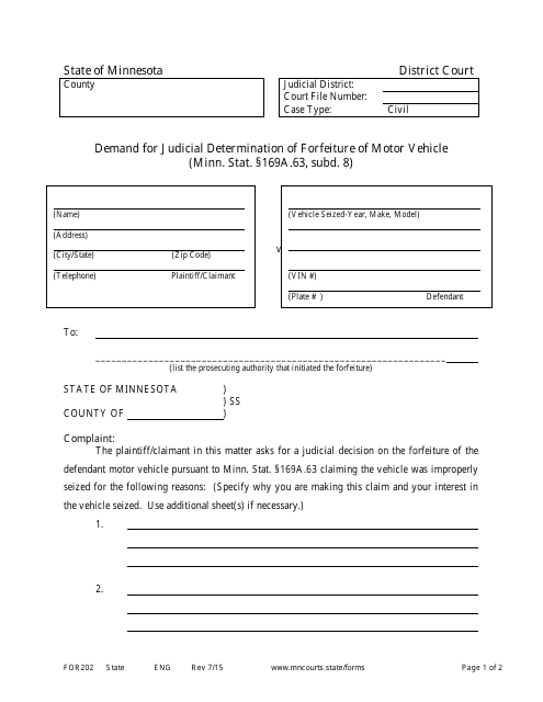 Form FOR202  Printable Pdf