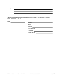 Form FOR202 Demand for Judicial Determination of Forfeiture of Motor Vehicle - Minnesota, Page 2