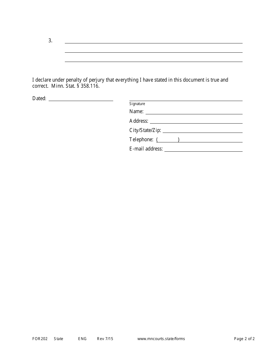 Form FOR202 - Fill Out, Sign Online and Download Printable PDF ...