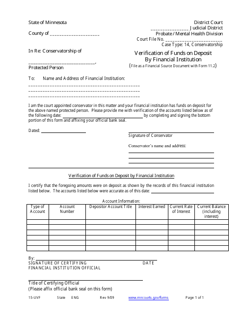 Form 15-UVF  Printable Pdf