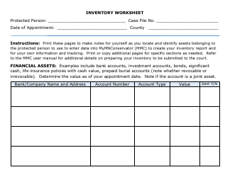Document preview: Inventory Worksheet - Minnesota