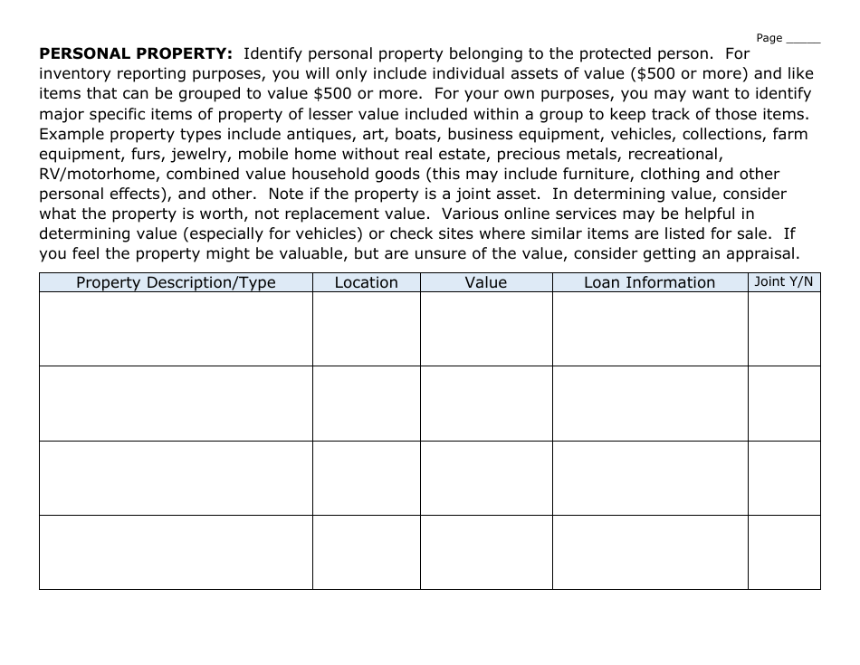 Inventory Worksheet - Minnesota, Page 6