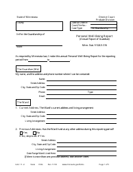 Form GAC11-U Personal Well-Being Report (Guardianship) - Minnesota