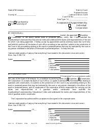 Document preview: Form GAC1-U Acceptance of Appointment by Conservator / Guardian - 6th District - Minnesota