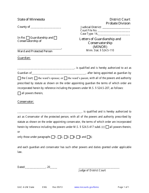 Form GAC4-UM  Printable Pdf