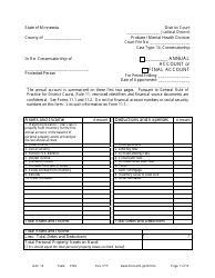Form GAC14 &quot;Annual / Final Account&quot; - Minnesota