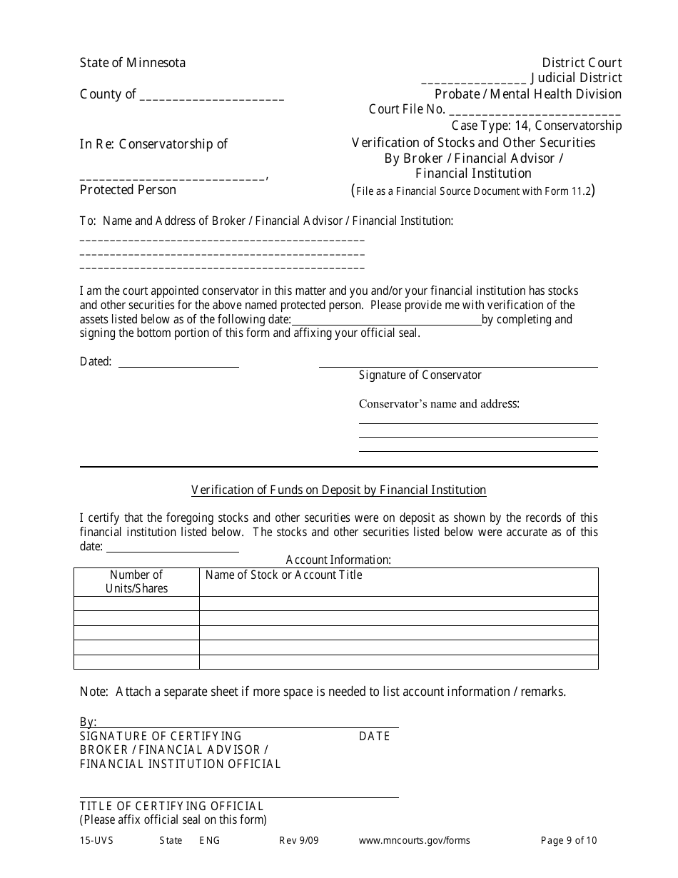Form GAC14 Annual / Final Account - Minnesota, Page 9
