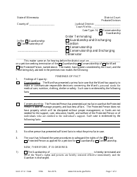 Form GAC27-U Order Terminating Guardianship/Conservatorship and Discharge of Guardian/Conservator - Minnesota