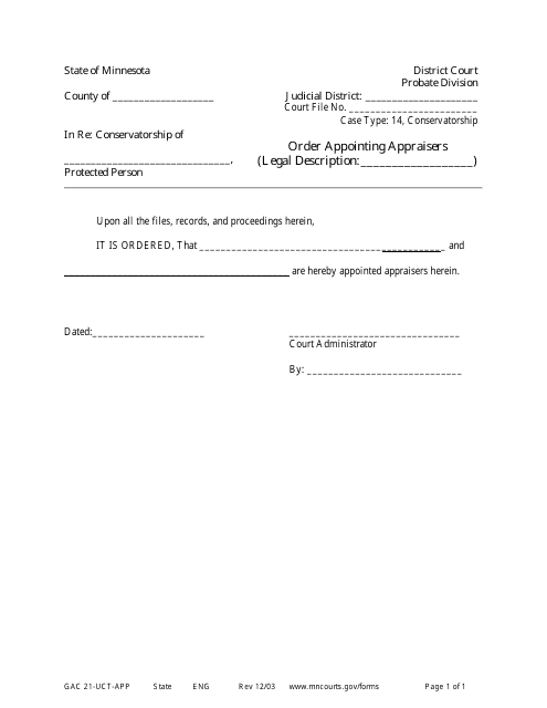 Form GAC21-UCT-APP  Printable Pdf