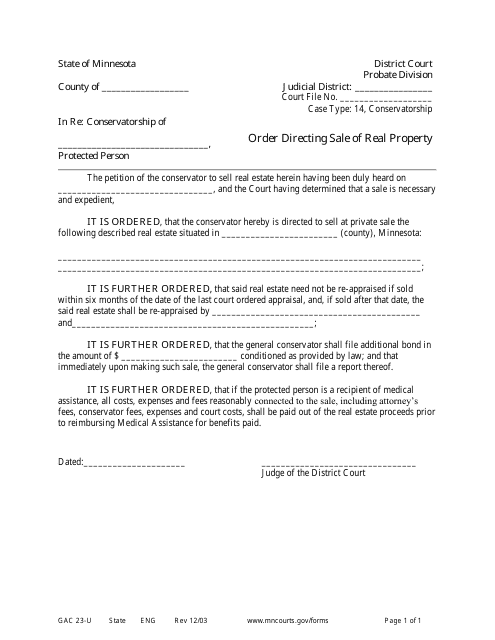 Form GAC23-U  Printable Pdf