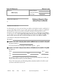 Document preview: Form HAR104 Petitioner's Request to Keep Address/Phone Confidential - Minnesota