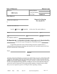 Document preview: Form HAR301 Request for Hearing - Minnesota