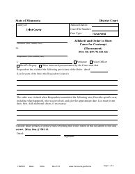 Document preview: Form HAR501 Affidavit and Order to Show Cause for Contempt - Minnesota
