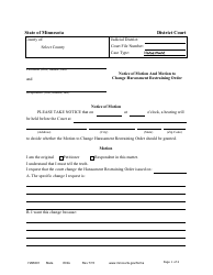 Document preview: Form HAR601 Notice of Motion and Motion to Change Harassment Restraining Order - Minnesota