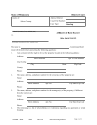 Form HOU302 Affidavit for Escrow of Rent - Minnesota