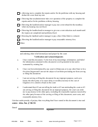 Form HOU302 Affidavit for Escrow of Rent - Minnesota, Page 3