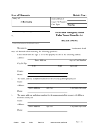 Document preview: Form HOU602 Petition for Emergency Relief Under Tenant Remedies Act - Minnesota