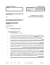 Document preview: Form MOV109 Application for an Order or Service by Alternate Means - Minnesota