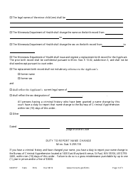 Form NAM107 Order Granting Name Change and Other Relief - Minnesota, Page 3
