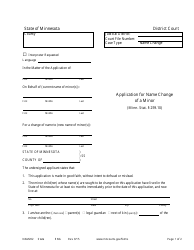Form NAM202 Application for Name Change of a Minor - Minnesota