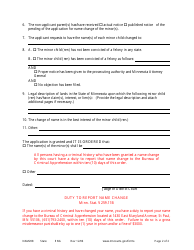 Form NAM208 Order Granting Name Change of a Minor - Minnesota, Page 2