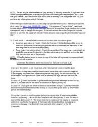 Form HOU101 Instructions - Eviction Action Complaint - Minnesota, Page 7