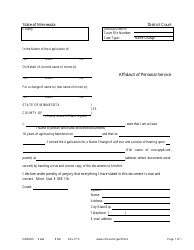 Document preview: Form NAM205 Affidavit of Personal Service - Minnesota