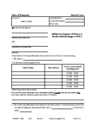 Document preview: Form CSX2303 Affidavit in Support of Motion to Modify Medical Support Only - Expedited Process - Minnesota