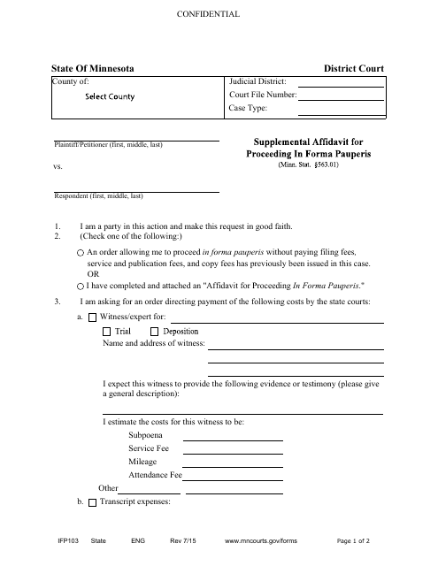 Form IFP103  Printable Pdf