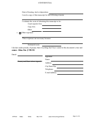 Form IFP103 Supplemental Affidavit for Proceeding in Forma Pauperis - Minnesota, Page 2