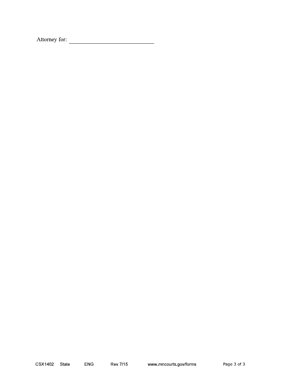 Form CSX1402 Request for Continuance - Minnesota, Page 3