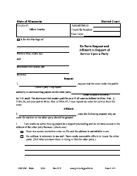 Document preview: Form CSX1702 Request and Affidavit for County to Serve Papers - Minnesota