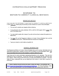 Form CSX701 Instructions - Response to Motion to Correct Clerical Mistakes - Minnesota