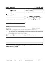 Document preview: Form CSX2203 Affidavit in Support of Responsive Motion to Stop Cost of Living Adjustment - Minnesota