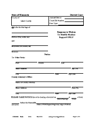 Document preview: Form CSX2402 Response to Motion to Modify Medical Support Only - Minnesota