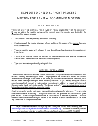 Document preview: Form CSX801 Instructions for Motion for Review / Combined Motion - Expedited Child Support Process - Minnesota