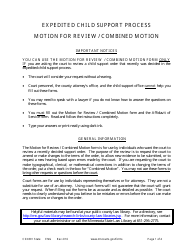 Form CSX801 Instructions for Motion for Review / Combined Motion - Expedited Child Support Process - Minnesota