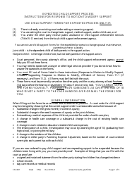 Form CSX301 &quot;Instructions for Response to Motion to Modify Support&quot; - Minnesota