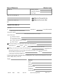 Document preview: Form CSD101 Affidavit of Service - Minnesota